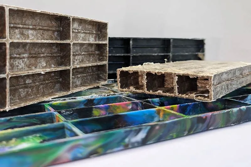Fibre-composite profiles made with W2P (Waste-to-Product) technology