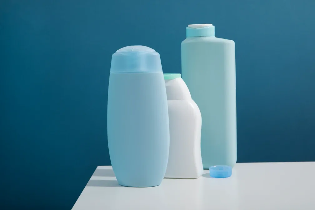 HDPE plastic bottles and containers ready for plastic recycling – shampoo and detergent packaging examples